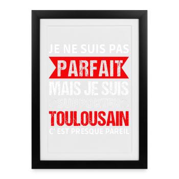 Supporter toulousain cadeau rugby Toulouse - Affiche encadrée (27 × 37 cm) - noir - Devant
