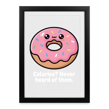 Giggling Donut Meme Saying - Framed poster (27 × 37 cm) - black - Front