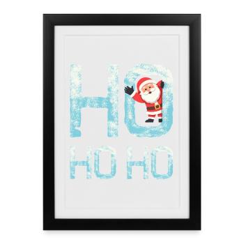 Ho Ho Ho avec le Père Noël - Affiche encadrée (27 × 37 cm) - noir - Devant