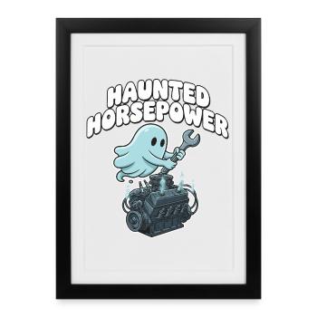 Dessin animé Ghost Engine Hanting Engine - Affiche encadrée (27 × 37 cm) - noir - Devant