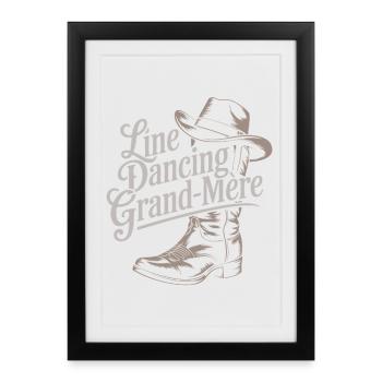 Line Dancing Grand-Mère - Affiche encadrée (27 × 37 cm) - noir - Devant