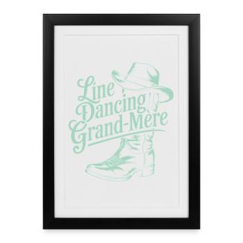 Line Dancing Grand-Mère - Affiche encadrée (27 × 37 cm) - noir - Devant