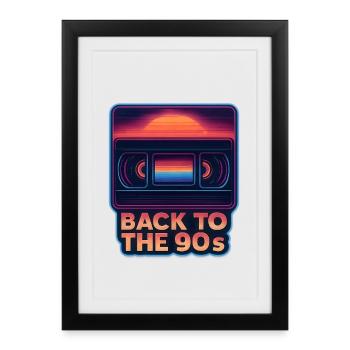 Back to the 90s VHS Cassette Retro - Framed poster (27 × 37 cm) - black - Front