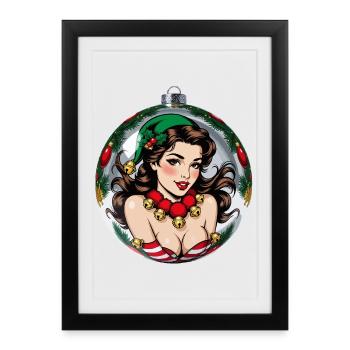 Christmas Pin-up Ornament - Framed poster (27 × 37 cm) - black - Front