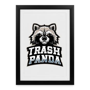 Emblème du Panda Trash Panda - Affiche encadrée (27 × 37 cm) - noir - Devant
