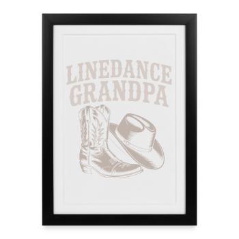 Bottes occidentales LineDance Grandpa - Affiche encadrée (27 × 37 cm) - noir - Devant