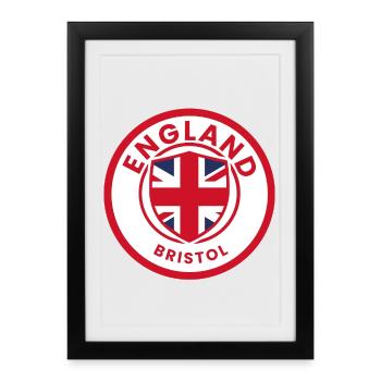 Logo du Bristol Shield d’Angleterre - Affiche encadrée (27 × 37 cm) - noir - Devant