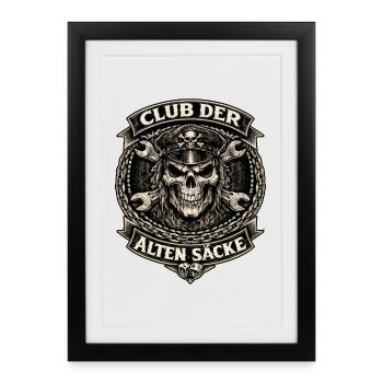 Club of Old Sacks Skull Biker Design - Framed poster (27 × 37 cm) - black - Front