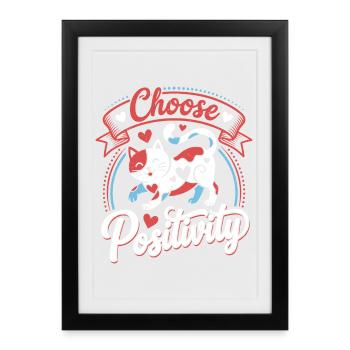Choisissez Positive Cat - Affiche encadrée (27 × 37 cm) - noir - Devant