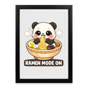 Ramen mode on Panda - Framed poster (27 × 37 cm) - black - Front