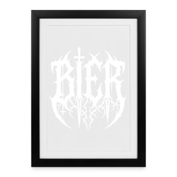 Beer – Black Metal Logo Lettering - Framed poster (27 × 37 cm) - black - Front
