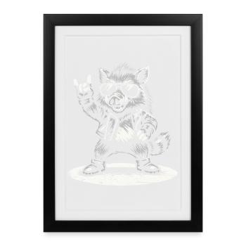 Retro Boar Rock Music Gift Funny - Framed poster (27 × 37 cm) - black - Front