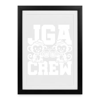 Jga Crew Junggesellenabschied Affe - Gerahmtes Poster (27 × 37 cm) - Schwarz - Vorne
