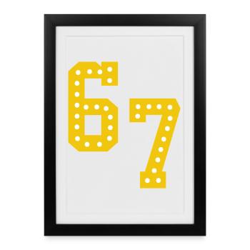 Lumières jaunes 6 7 - Affiche encadrée (27 × 37 cm) - noir - Devant