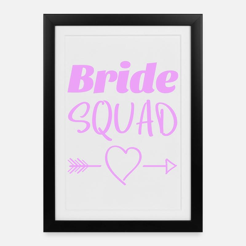 Bride Squad Heart Arrows Design - Framed poster (27 × 37 cm) - black