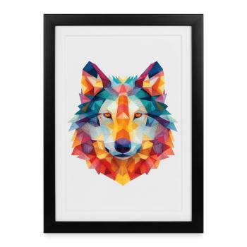 Loup - Affiche encadrée (27 × 37 cm) - noir - Devant