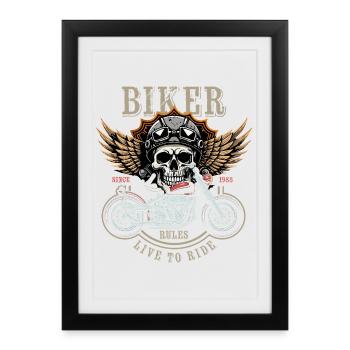 Biker Rules - Since 1988 - Live to Ride - Framed poster (27 × 37 cm) - black - Front