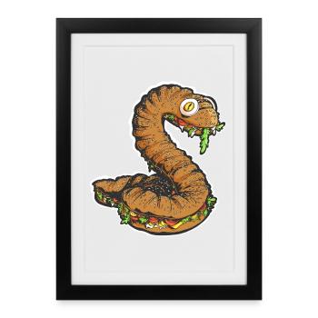 The Snacking Snake - Framed poster (27 × 37 cm) - black - Front