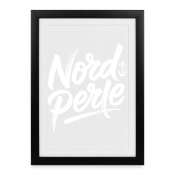 Nordperle Hamburg North Sea Baltic Sea North German Deern - Framed poster (27 × 37 cm) - black - Front