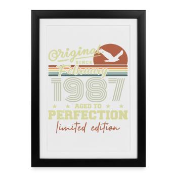 Anniversaire février 1987 - Affiche encadrée (27 × 37 cm) - noir - Devant