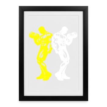Silhouette de l’équipe de fitness - Affiche encadrée (27 × 37 cm) - noir - Devant