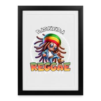 Reggae Vibes Rastafari Cartoon - Framed poster (27 × 37 cm) - black - Front