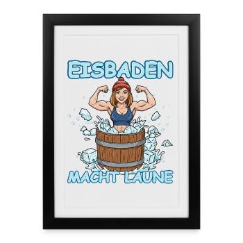 Bain de glace pour femmes - Affiche encadrée (27 × 37 cm) - noir - Devant