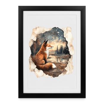 Fox Stars - Framed poster (27 × 37 cm) - black - Front