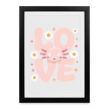 Pastel Love Kawaii Daisy Creature - Framed poster (27 × 37 cm) - black - Front