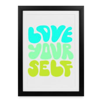 Citation positive pour l’amour de soi : Conception - Affiche encadrée (27 × 37 cm) - noir - Devant