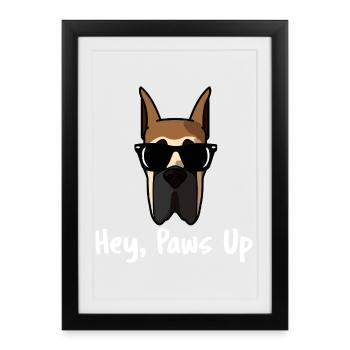 Hey Paws Up Great Dane Dog Sunglasses - Framed poster (27 × 37 cm) - black - Front