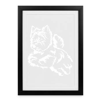 Cairn Terrier « Édition noire » - Affiche encadrée (27 × 37 cm) - noir - Devant
