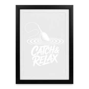 Fishing & Relax - Framed poster (27 × 37 cm) - black - Front