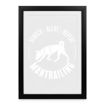 Basenji Mantrailing Dog Sports Search Dogs Wilsigns - Framed poster (27 × 37 cm) - black - Front