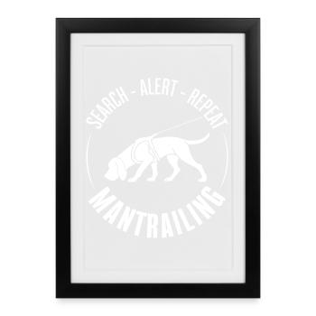 Bloodhound Mantrailing Dog Sport Search Dogs Dogs - Framed poster (27 × 37 cm) - black - Front