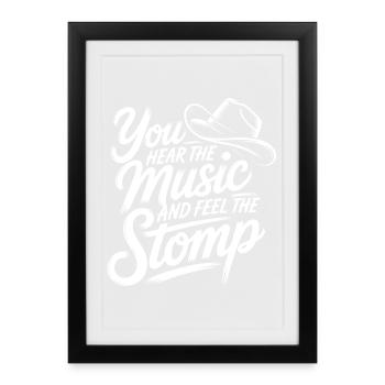 Line Dance Western Music Style - Framed poster (27 × 37 cm) - black - Front