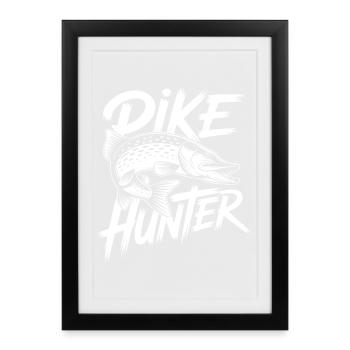 Brochet pêcheur - Affiche encadrée (27 × 37 cm) - noir - Devant