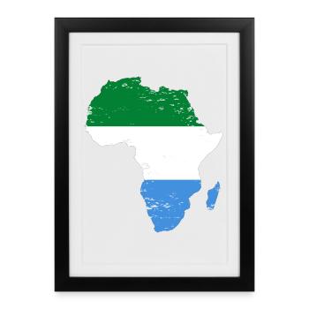 Sierra_Leone_Flagge_Afrika_used - Framed poster (27 × 37 cm) - black - Front
