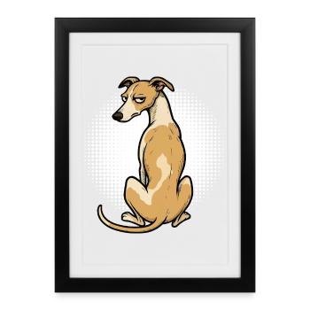 Whippet Greyhound Whippets Greyhound Owner - Framed poster (27 × 37 cm) - black - Front