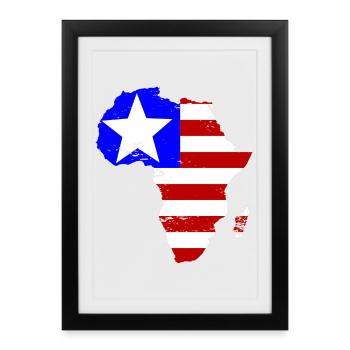 Liberia_Flagge_Afrika_used - Affiche encadrée (27 × 37 cm) - noir - Devant