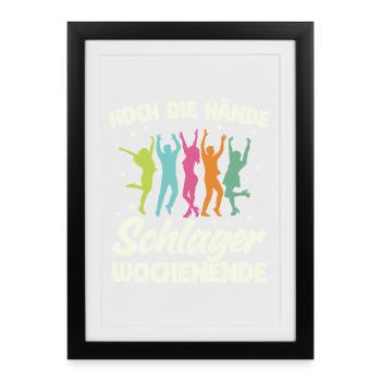 Schlager Party Schlagermusik Tanzparty Musik - Gerahmtes Poster (27 × 37 cm) - Schwarz - Vorne