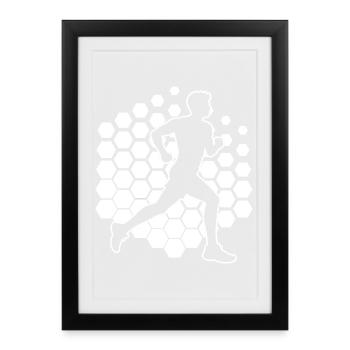 Idée cadeau pour une course à pied - Affiche encadrée (27 × 37 cm) - noir - Devant