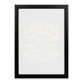 1956 Vintage Born Legends Vintage Birthday - Framed poster (27 × 37 cm) - black - Front