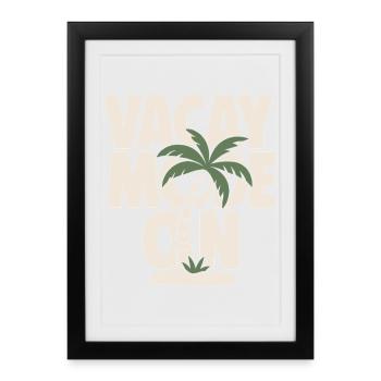 Vacay Mode On Palm Tree Design - Framed poster (27 × 37 cm) - black - Front