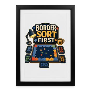 TRIER LA FRONTIÈRE EN PREMIER - Affiche encadrée (27 × 37 cm) - noir - Devant