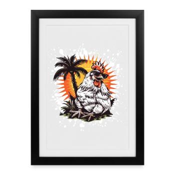 Bande dessinée Chicken Summer - Affiche encadrée (27 × 37 cm) - noir - Devant