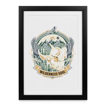 Hiking. Outdoor Adventure - Wilderness Soul - Framed poster (27 × 37 cm) - black - Front