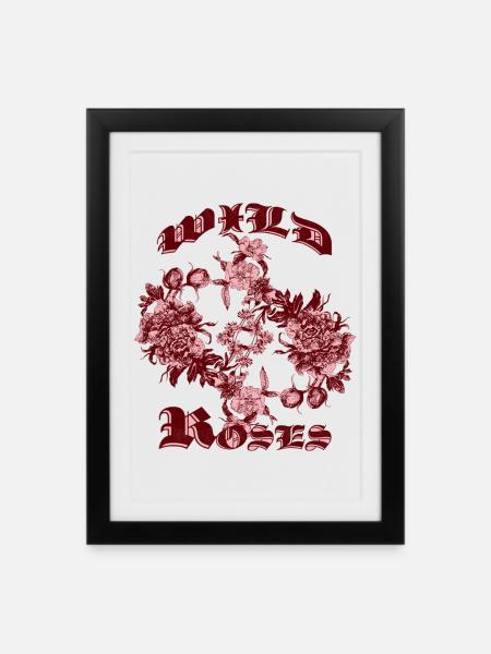 WILDE ROSEN - Gerahmtes Poster (27 × 37 cm) - Schwarz