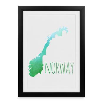 norway - Framed poster (27 × 37 cm) - black - Front