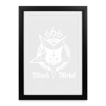 Black Metal Cat - CATAN - Affiche encadrée (27 × 37 cm) - noir - Devant